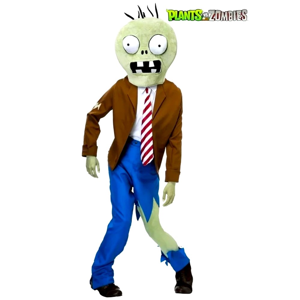 Plants Vs Zombies Large 15” Plush Foam Zombie Halloween Mask Costume